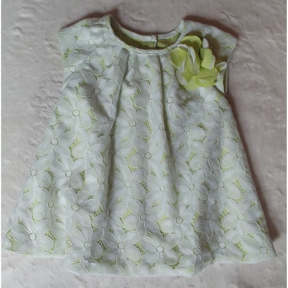 Dress 12 Months Marmellata Baby Girls sleeveless flare lace lime infant toddler
